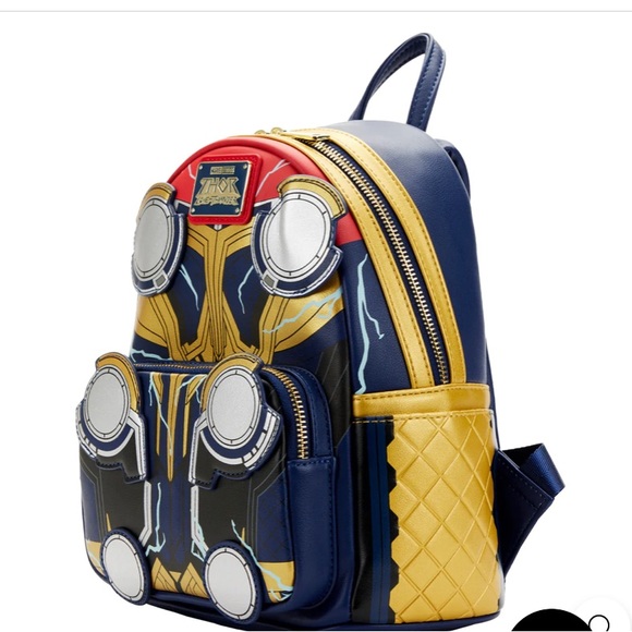 Loungefly Disney Marvel Thor Love and Thunder GITD Mini back pack blue red main image 3